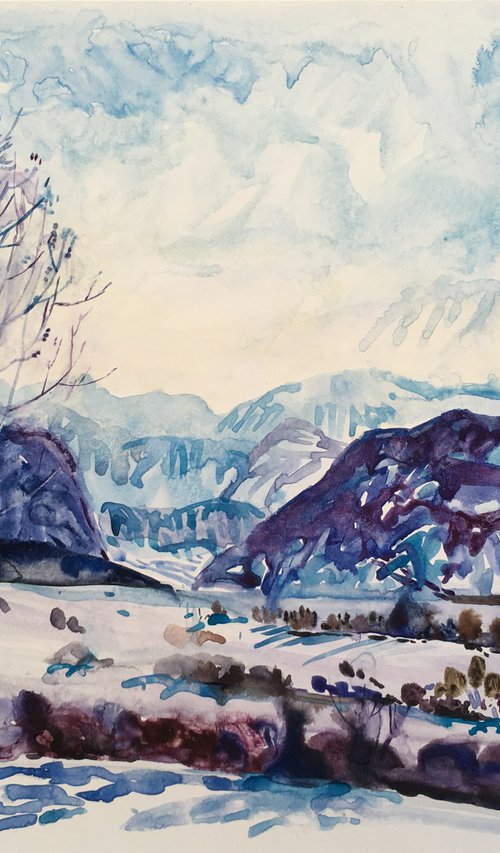 Winter Tranquility in the Alps by Olga Kataeva-Rochford