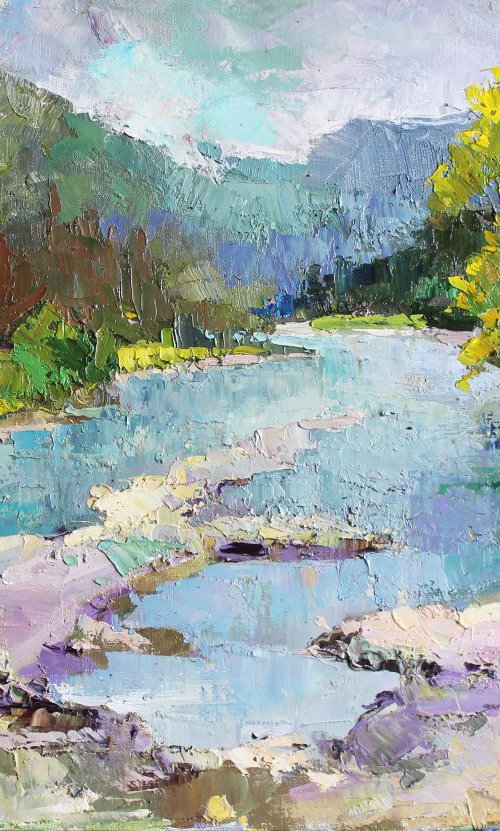 Landscape. Mountain river in Carpathians by Anastasiia Grygorieva