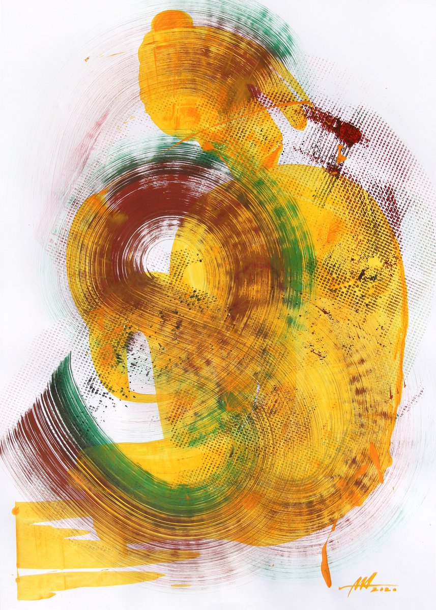 Abstract Acrylic Painting By Anatoliy Menkiv, 24 X 33, #48 Metaphysics Series, Original Artwork