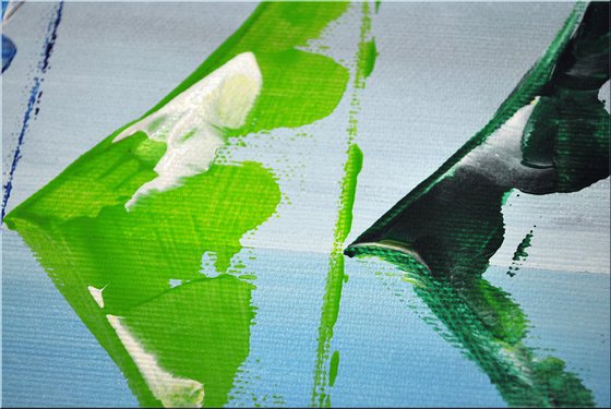 Regatta - XXL  Abstract- Colourfull Sailboat Painting- Large Acrylic Art Canvas Wart Art Ready to hang