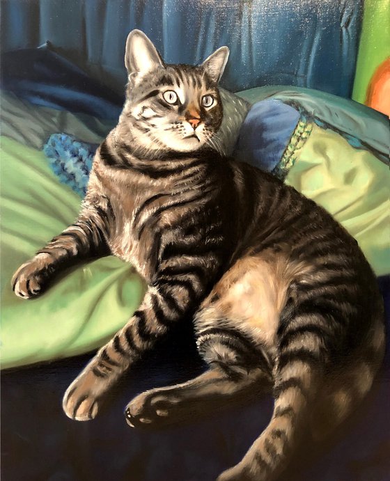 Intense Curiosity - Oil Cat Portrait