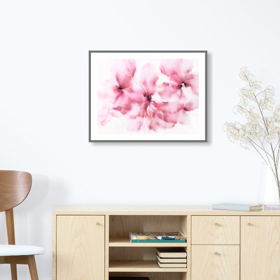 Pink abstract flowers