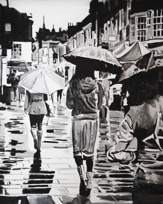 Rainy Town / 61.8 x 50 cm