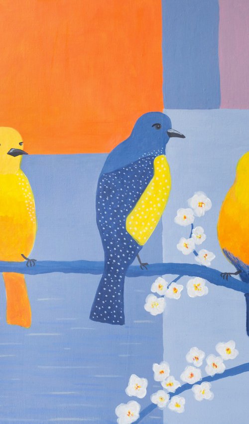 Birds on a branch by Molly Brin