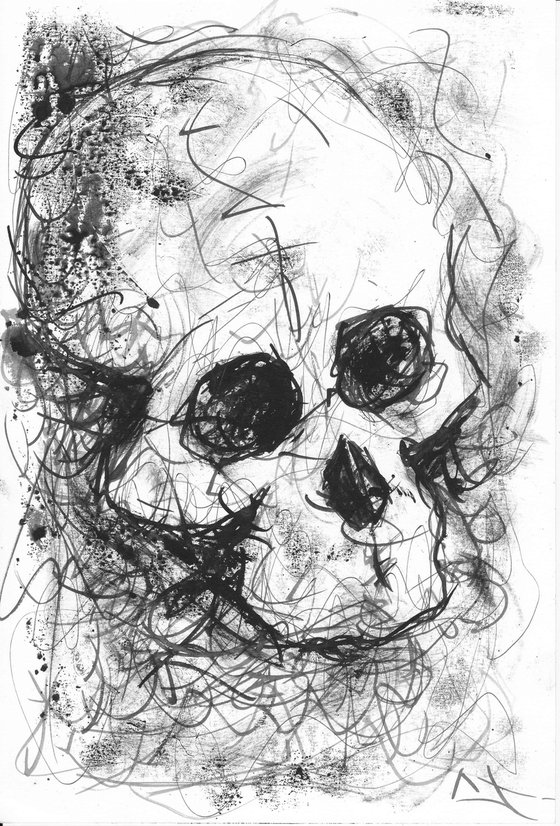 SKULL, MONOTYPE ink