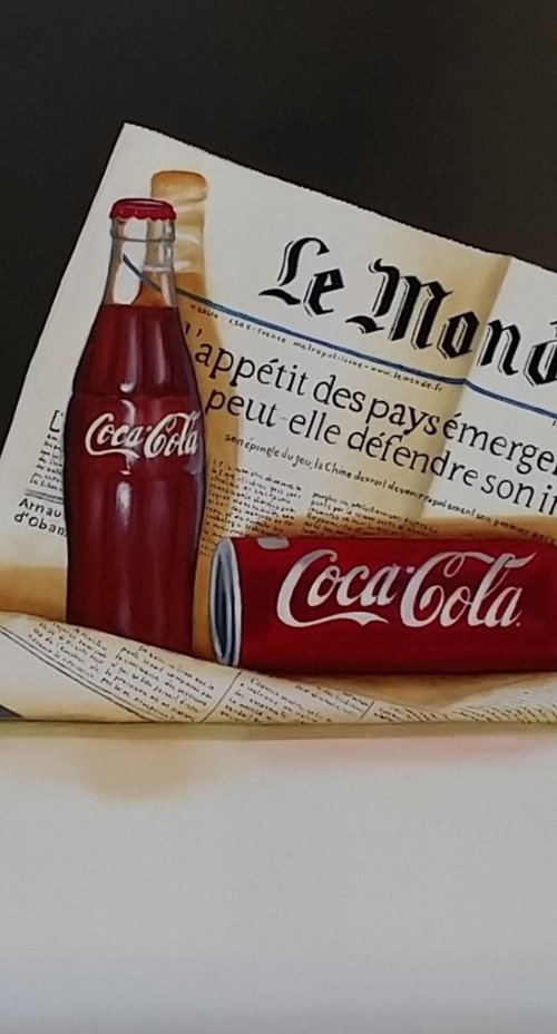Newspaper with Coca Cola by olga formisano