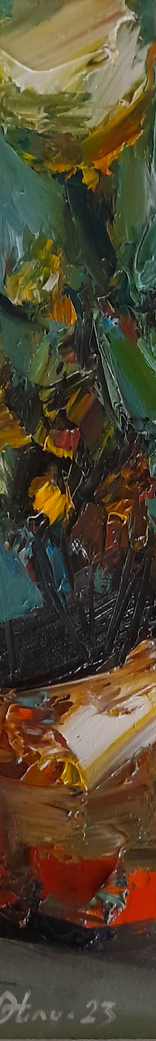 Abstract flowers (30x40cm, oil painting, palette knife) by Matevos Sargsyan