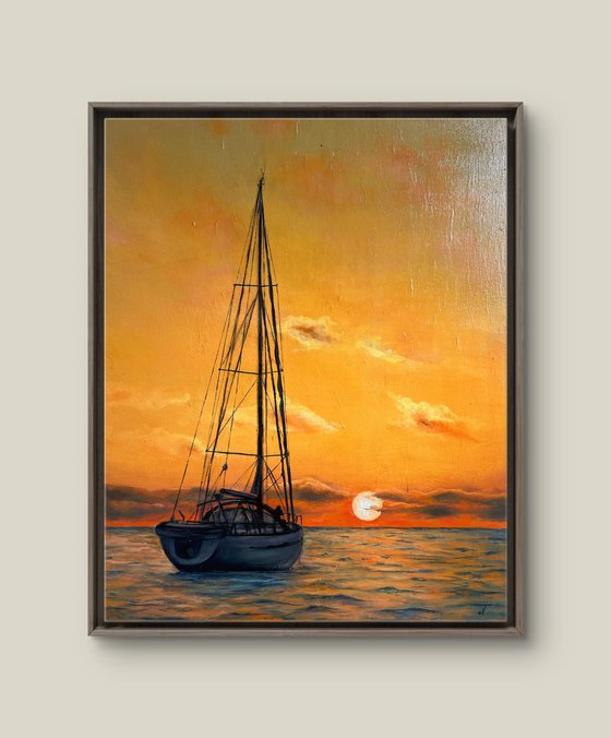 Sailboat at sunset
