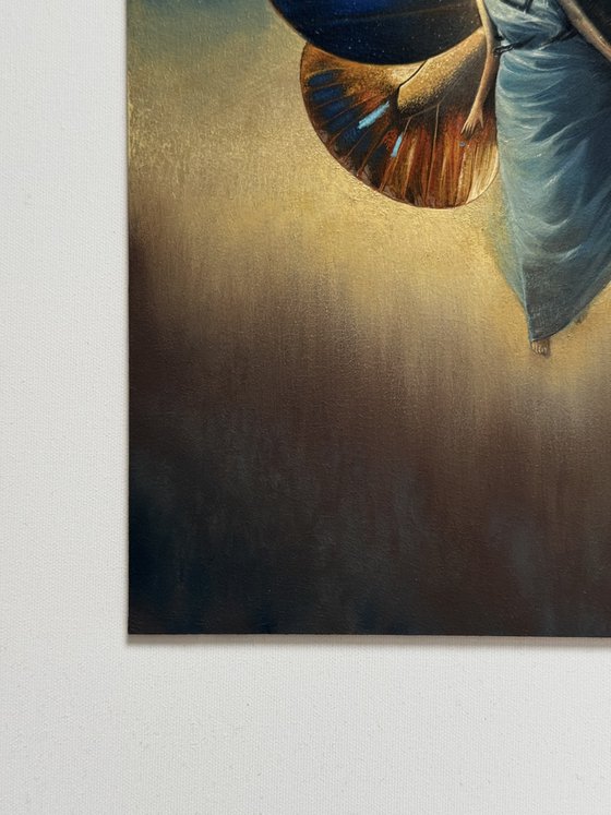 Wings behind the shoulders