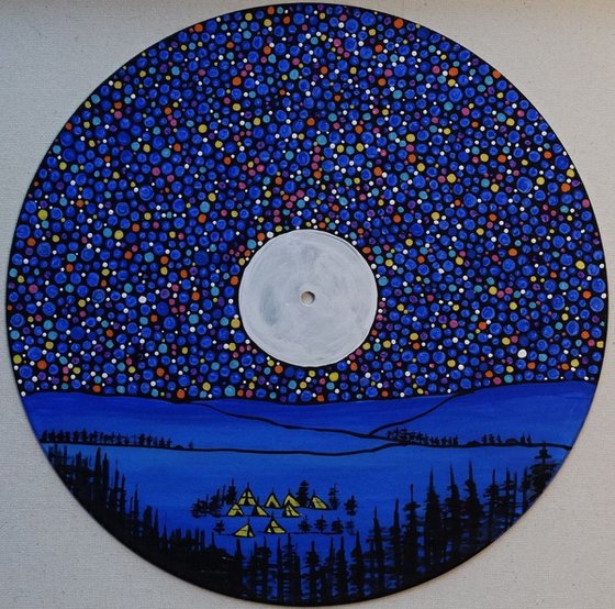 Little village under the stars, on vinyl record