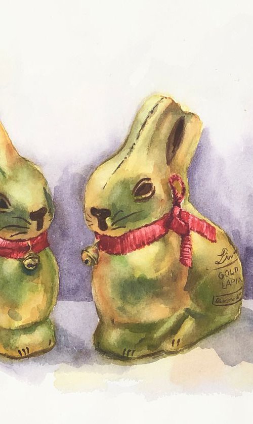 Three bunnies by Krystyna Szczepanowski