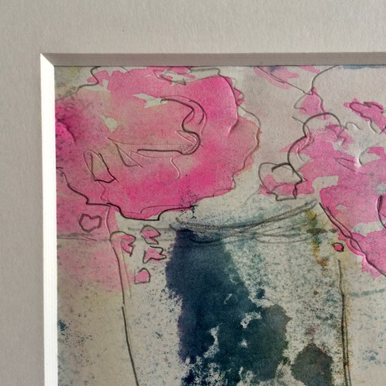 Peonies  I  Landscape Watercolor