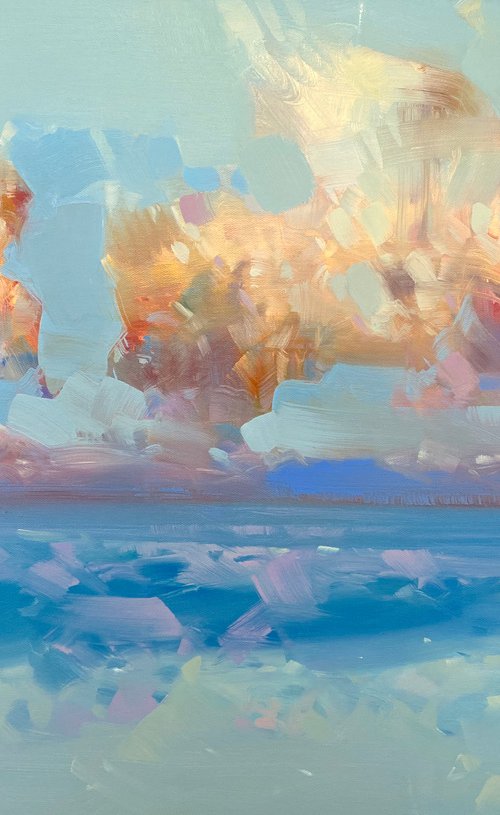 Ocean Clouds, Original oil painting, Handmade artwork, One of a kind by Vahe Yeremyan