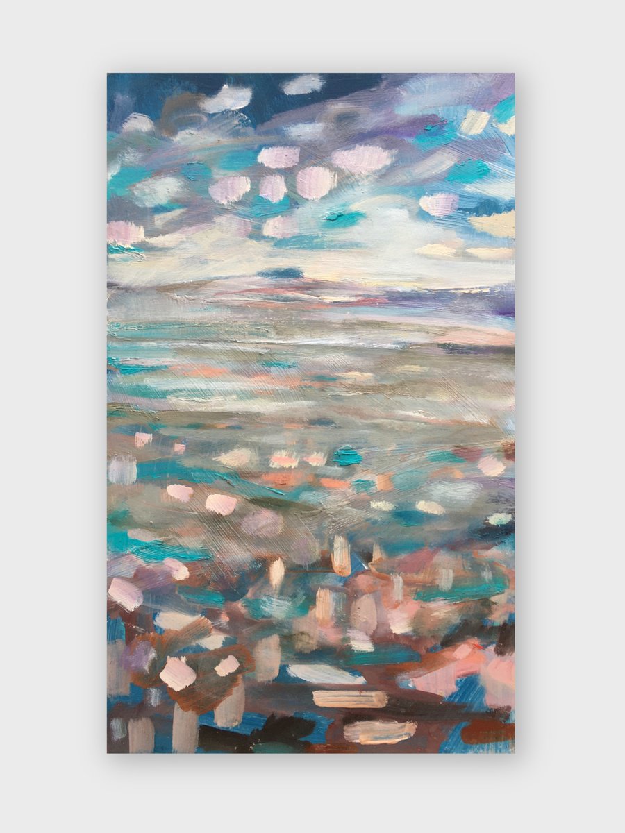 Impressionistic Landscape Oil Painting By Guy Pickford, 12 X 20, To Go Inwards, Original Artwork