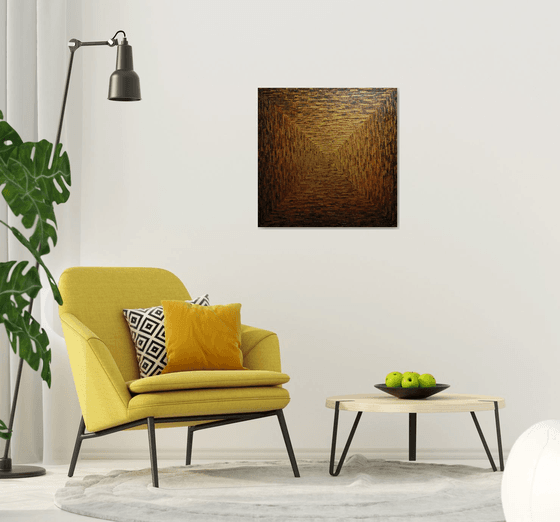 Large gold orange purple square gradient