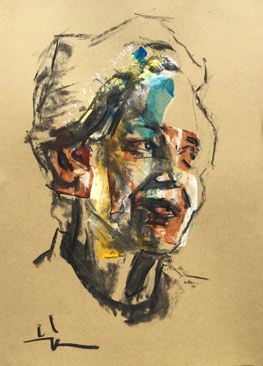 Expressive Charcoal Drawing , Assise i? Table By Dominique Deve, 8 X 11, Artwork For Sale On Artfinder