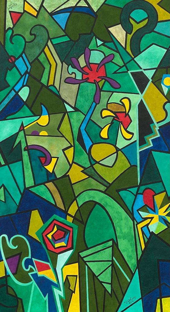 Chaos n. 5 - (Flowers in green)