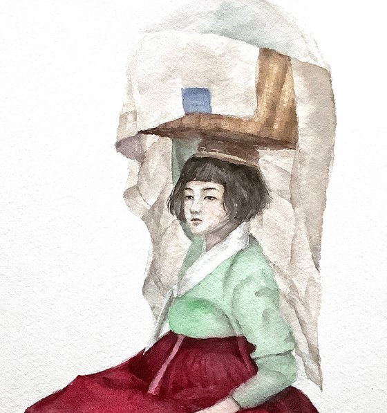 A Girl wearing Hanbok