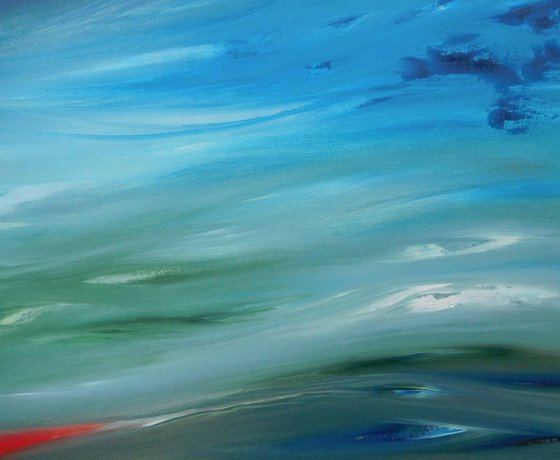 Sea glow - 50x70 cm,  Original abstract painting, oil on canvas