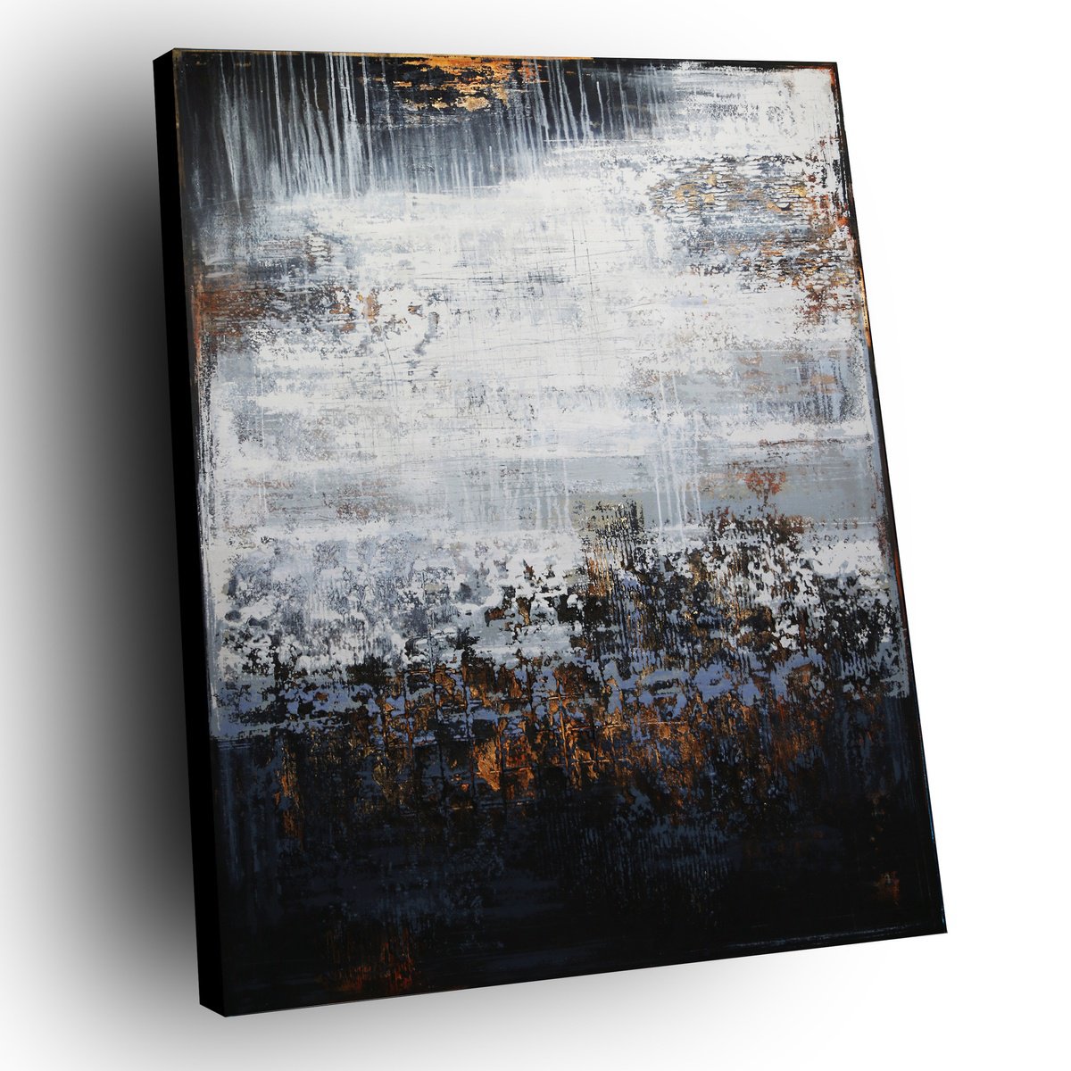 BETWEEN NIGHT AND DAY - 150 x 120 CM - TEXTURED ACRYLIC PAINTING ON CANVAS * INDUSTRIAL ST... by Inez Froehlich