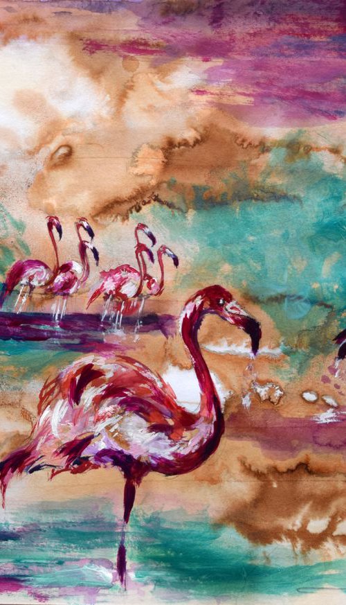 The lake II / Watercolour by Anna Sidi-Yacoub
