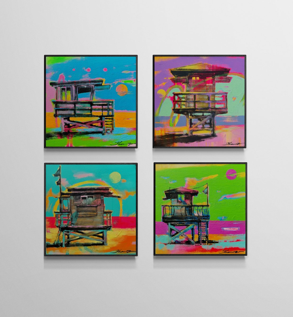Urban And Pop Acrylic Painting , 4 Summer Days By Yaroslav Yasenev, 24 X 24, Artwork For Sale On Artfinder