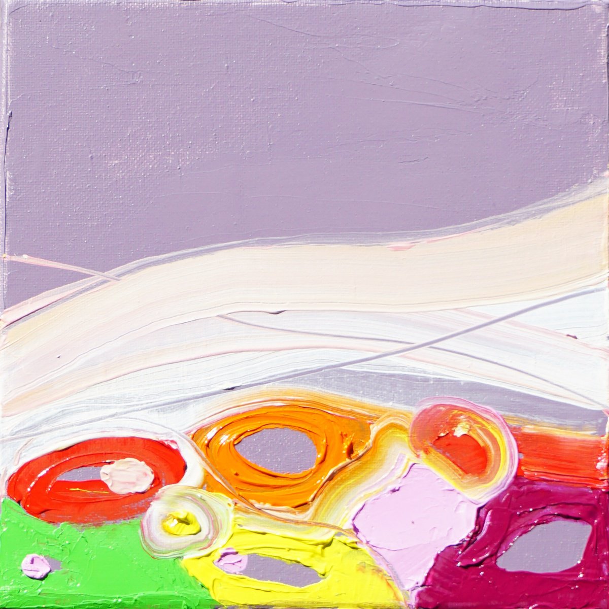 Abstract Oil Painting By Jelena B, 8 X 8, Summer 2025/7, Original Artwork