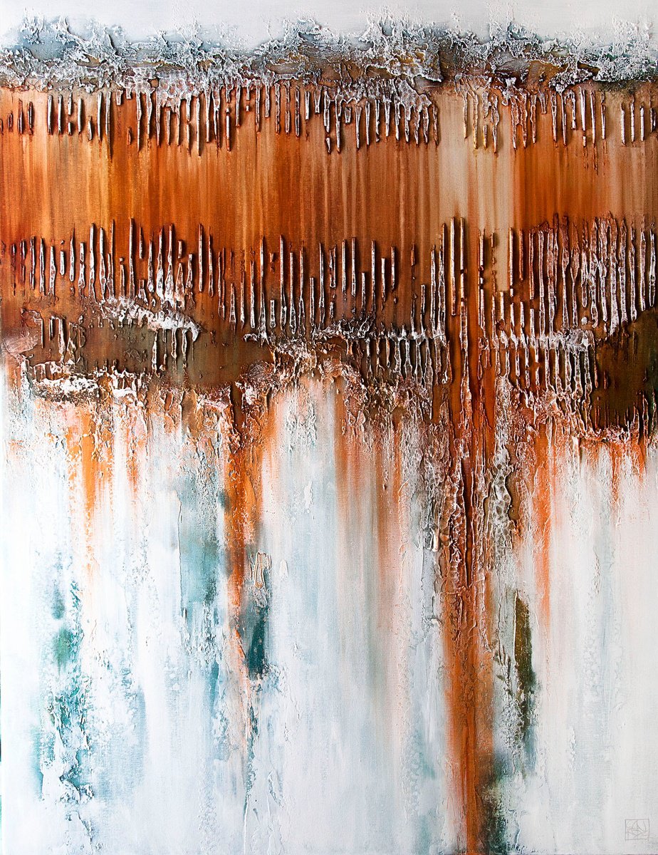 Organic Abstract Acrylic Painting By Jakub Jecminek, 39 X 51, Composition 7025, Original Artwork