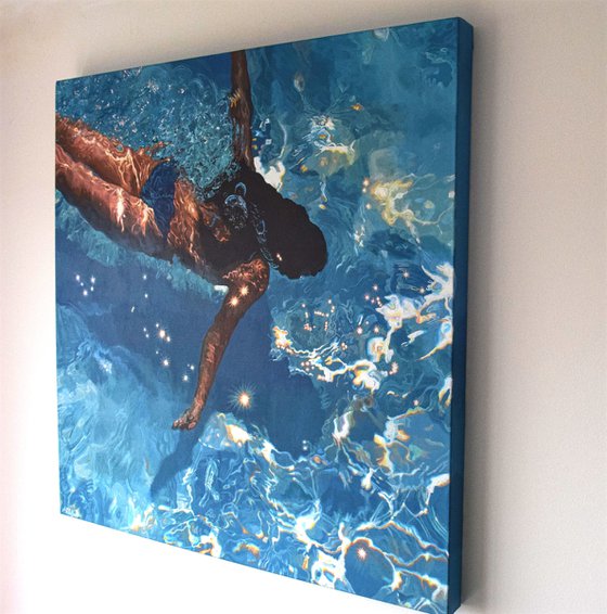 A Dream of Summer II - Large Swimming Painting