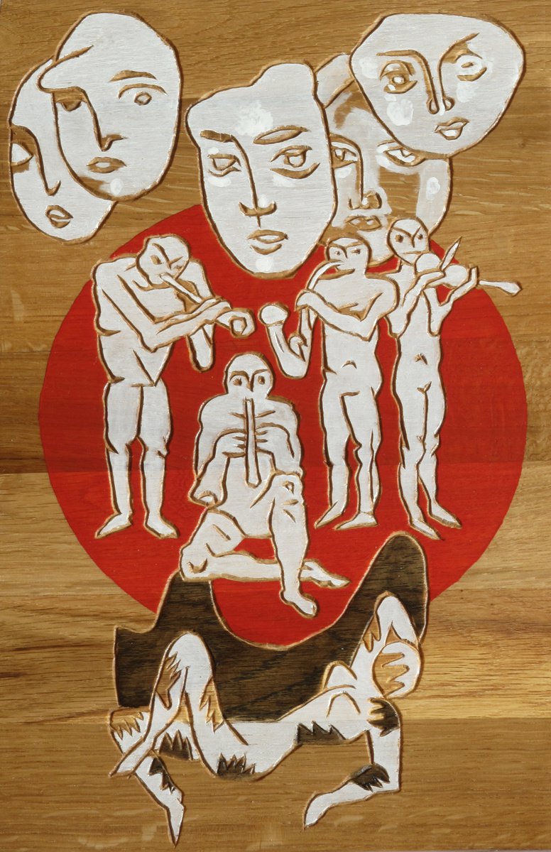 Expressive Portrait Relief By Nikola Tsvetanov, 8 X 13", "Con Amore", Original Artwork