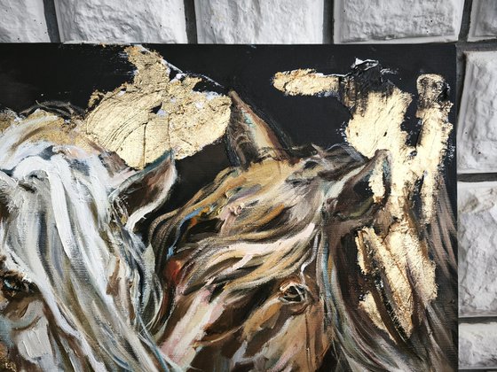 Oil horses painting