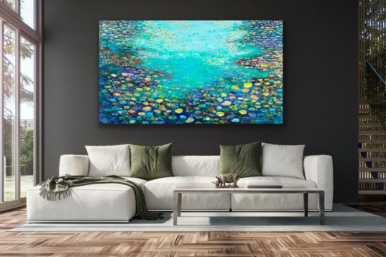 Blue Waterlily Pond (2) - XXL