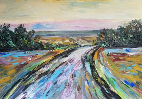 "On the Road" 21x30cm/8x12 in by Katia Ricci