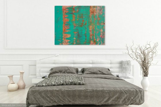 Aqua Turquoise Green Abstract One