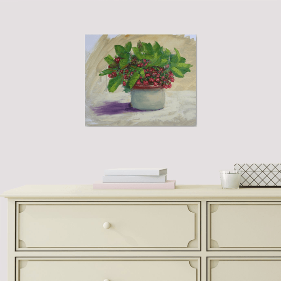 Wild Strawberries from Garden... /  ORIGINAL PAINTING