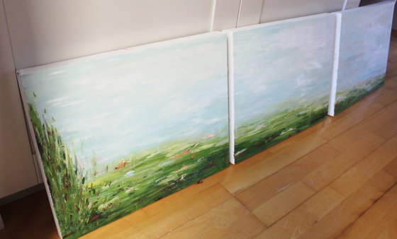 Green Landscape Triptych