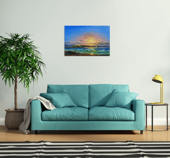 Lake Sevan (60x90cm, oil painting)