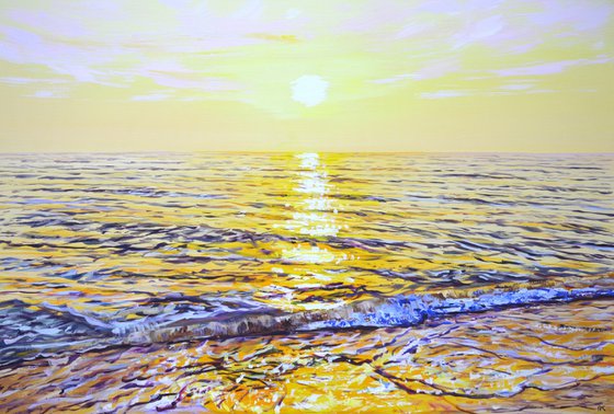 Gentle sea. Sunset.