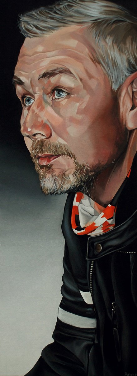 Expressive Oil Painting , Silver Fox In Leather By Jo Beer, 12 X 31, Artwork For Sale On Artfinder