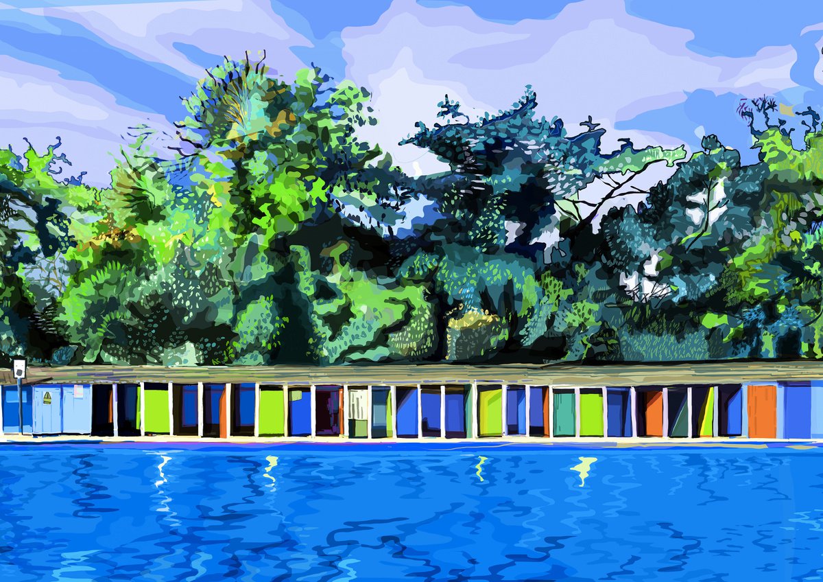 A3 London Lido Illustration Print by Tomartacus