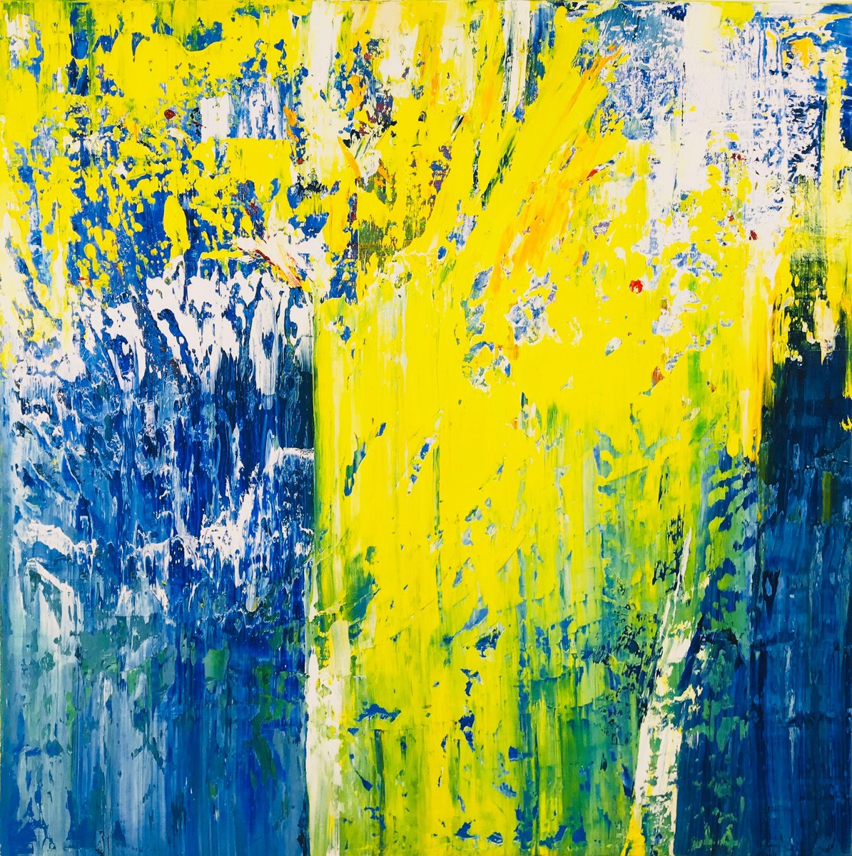 Abstract Oil Painting By Svitlana Andriichenko, 31 X 31", With Love From Ukraine. ?1, Original Artwork