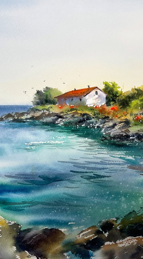 House on the sea coast by Eugenia Gorbacheva
