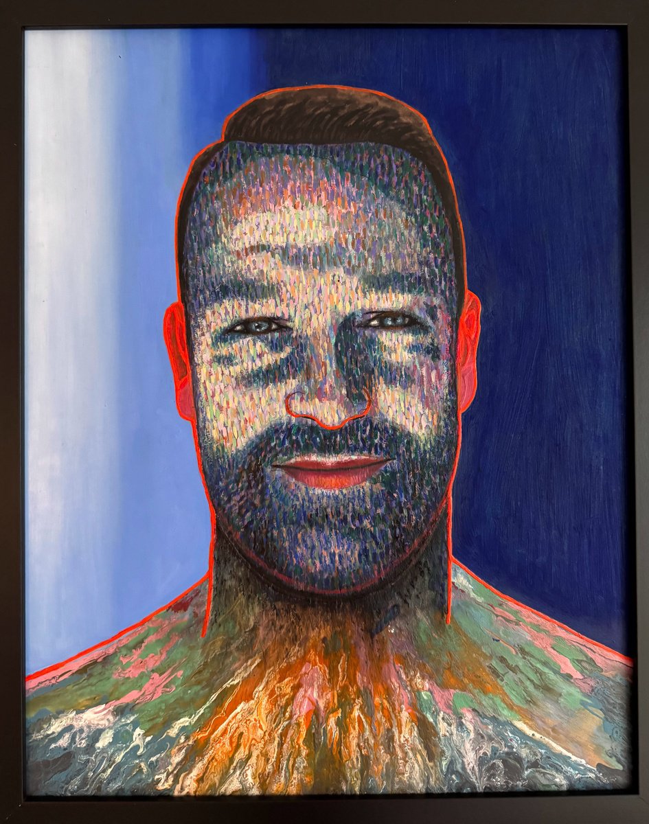 Portrait Painting By Stefano Pallara, 17 X 21", Selfie 130222, Original Artwork