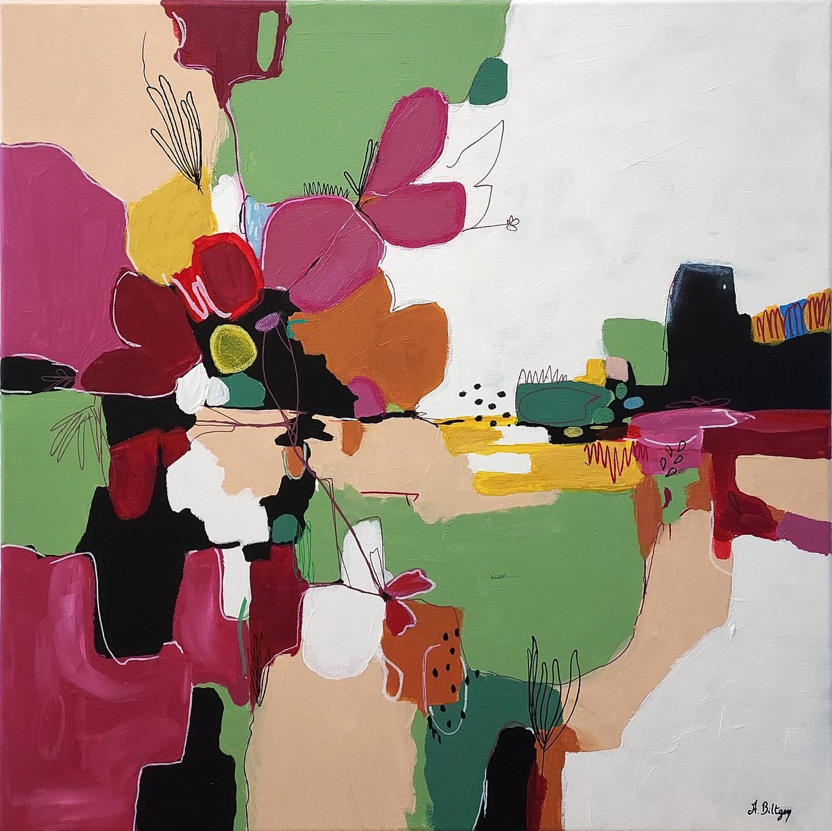  Life Unfolding By Axelle Biltgen, 20 X 20, Artwork For Sale On Artfinder