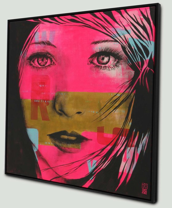 French Girl in Pink -  Incl Frame