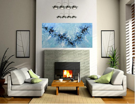 Blue Abstract Painting 24x48