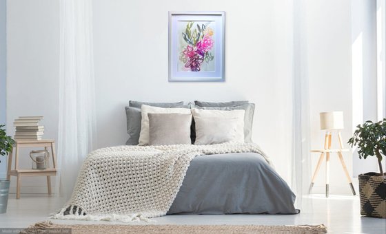 DAFFODILS AND LILIES (large framed)