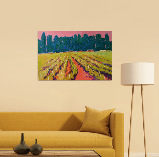 Blue Poplars and Vineyards