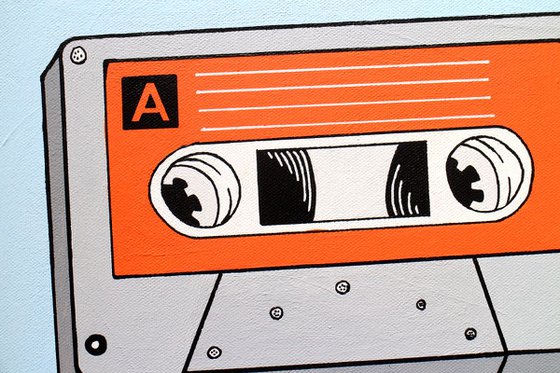 Cassette Tape Retro Pop Art Painting On Canvas
