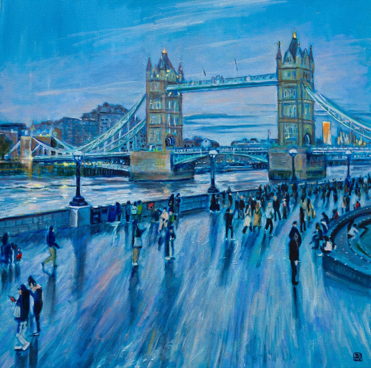 Blue Hour In London By Liudmila Pisliakova, 24 X 24, Artwork For Sale On Artfinder